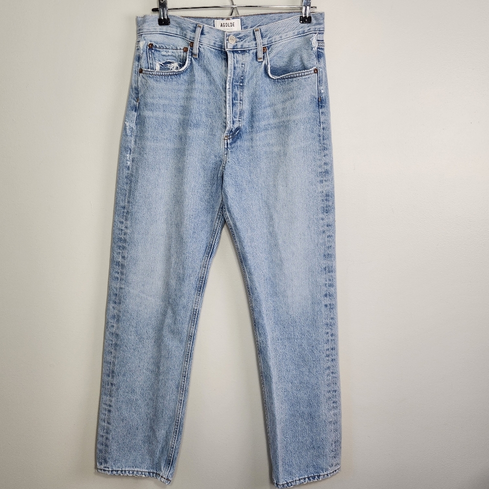 AGolde 90s Loose Fit Jeans Organic Cotton Size 26 Light Wash - Picture 13 of 13